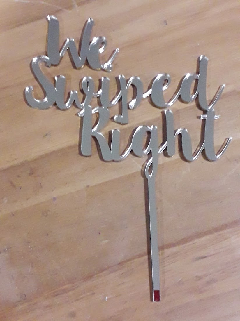 We Swiped Right cake topper
