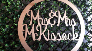 Personalized Mr&Mrs ... name in Circle wedding sign