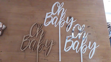 Oh Baby (Willow font) Cake topper