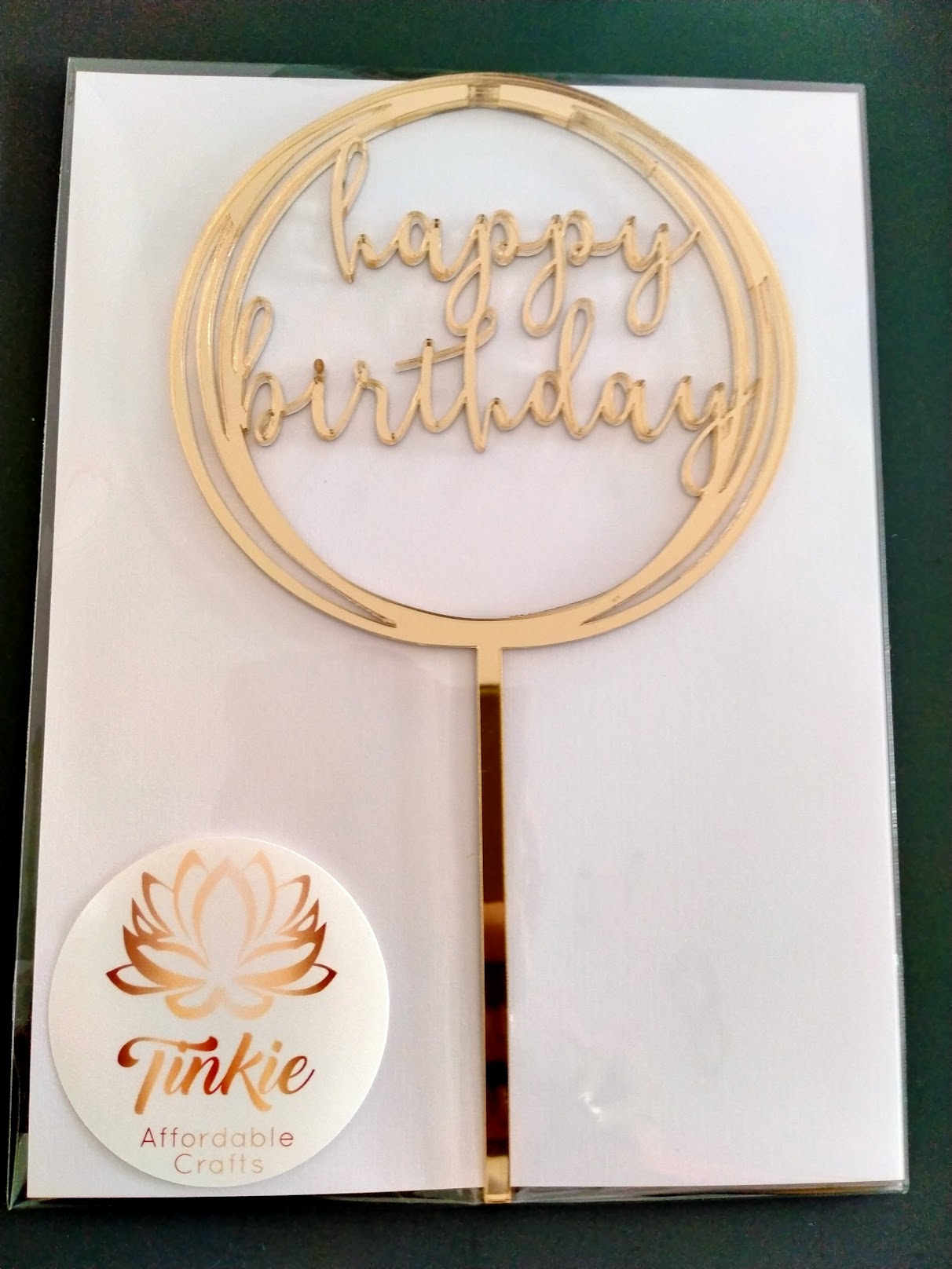 Happy Birthday Circle 12cm topper