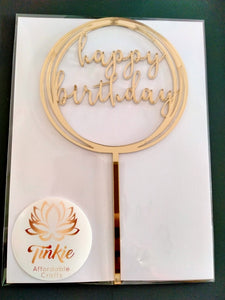 Happy Birthday Circle 12cm topper