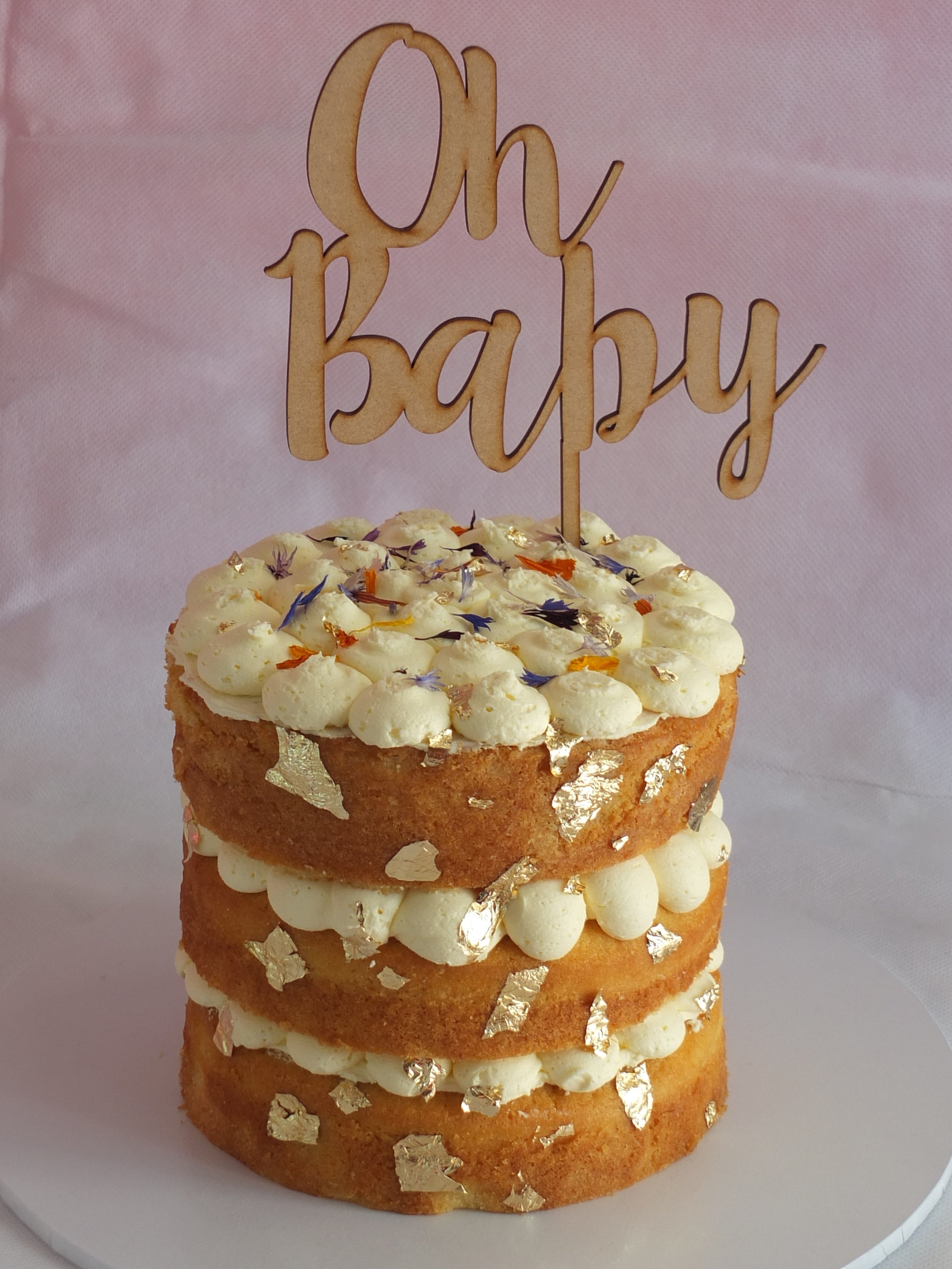 Oh Baby (Ink Blossom font) Cake topper