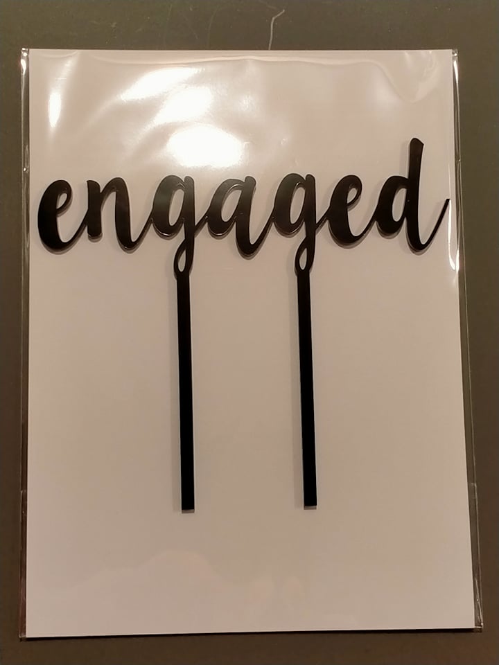 Engaged cake topper