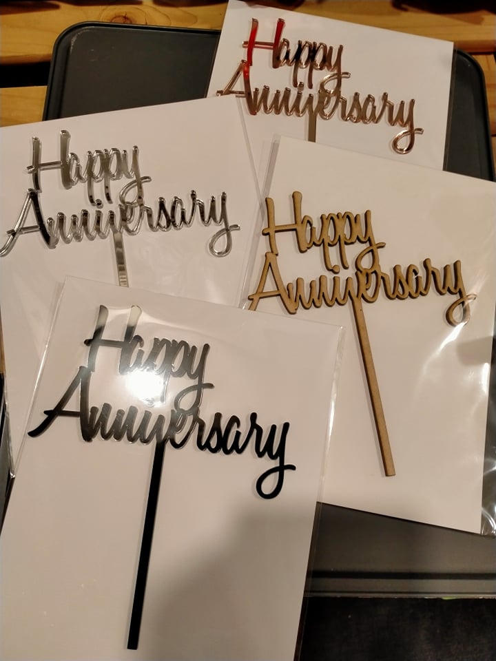 Happy Anniversary cake topper