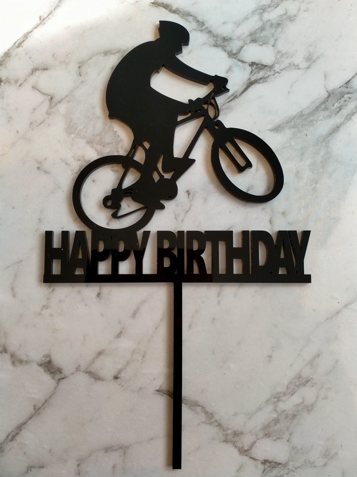Personalised Cake Topper Birthday Name Any Age BMX Bike Rider Party  Cardboard | eBay