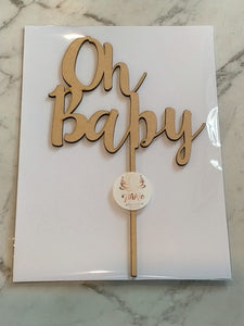 Oh Baby (Ink Blossom font) Cake topper