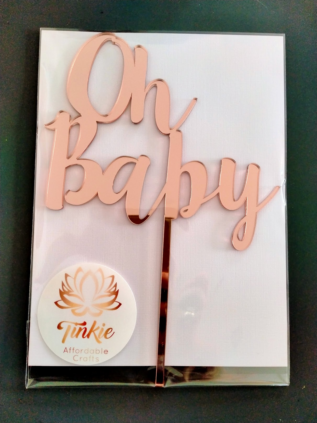 Oh Baby (Ink Blossom font) Cake topper