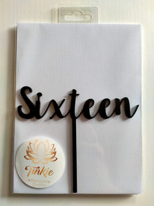 Sixteen cake topper