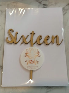 Sixteen cake topper