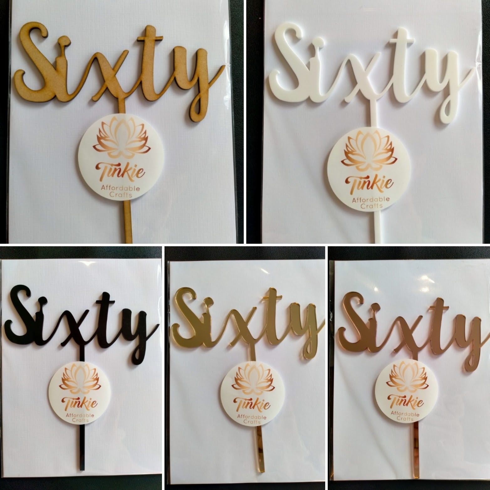 Sixty cake topper